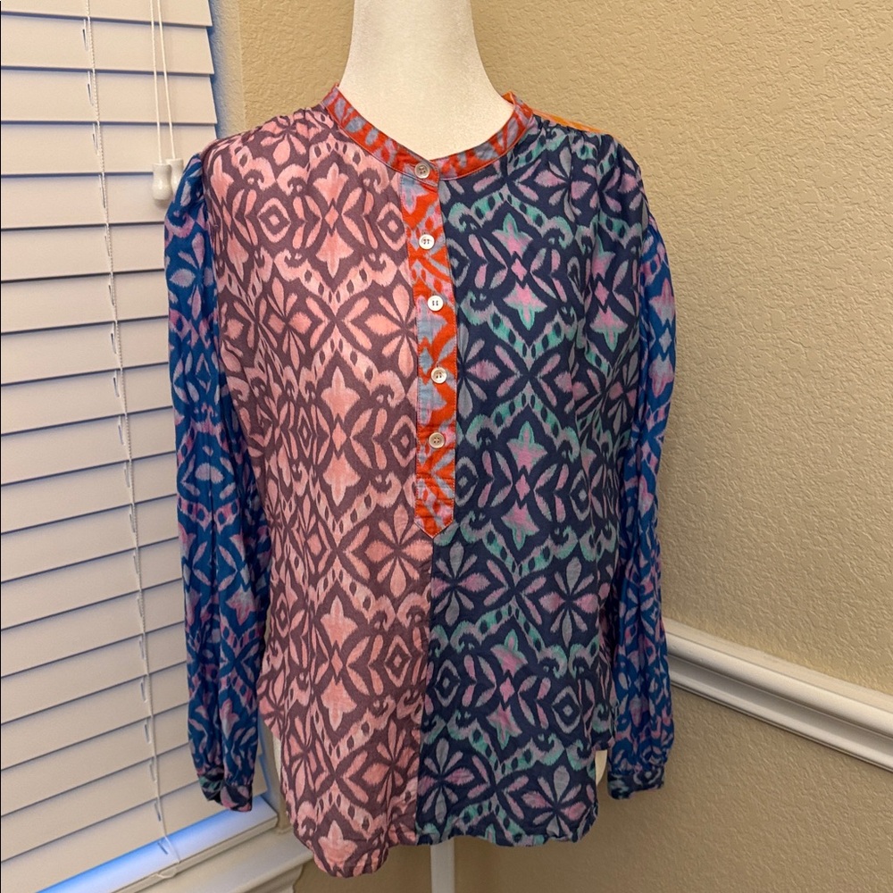 XiRENA Huntley Fiesta Cotton and Silk Blouse Women's Small